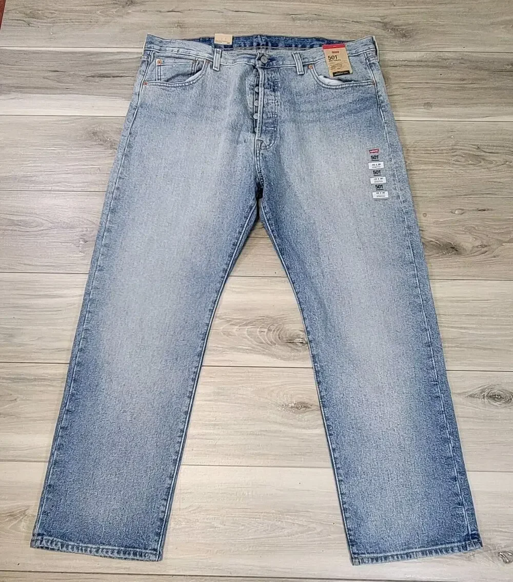 Levi's 501 Jeans Men's 40X30 Light Wash Stretch New 005013310